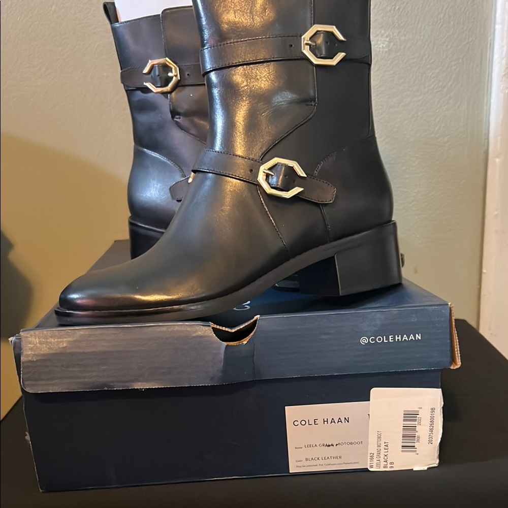 Cole Haan Black Leather Women's Boots